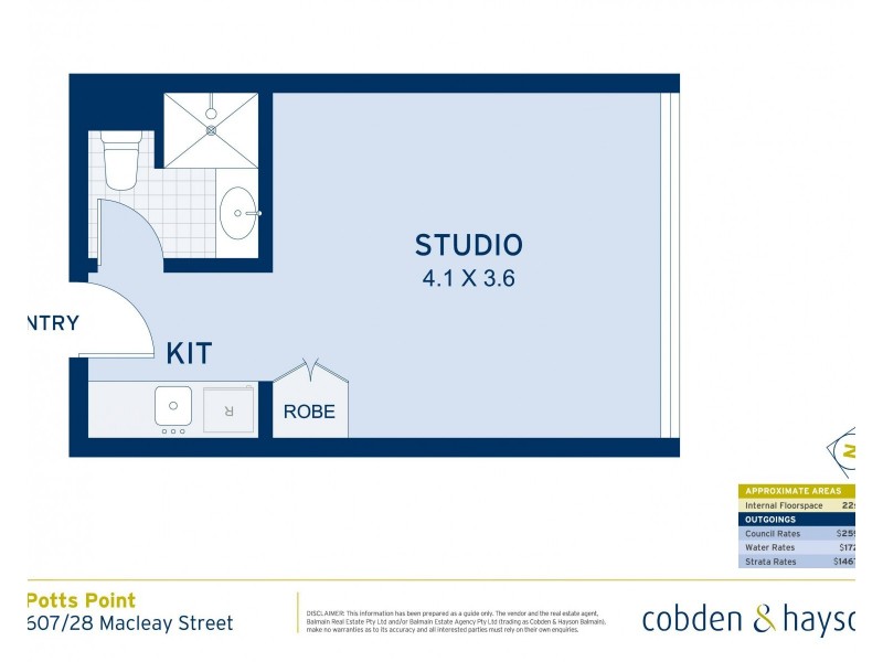 607/28 Macleay Street, Potts Point NSW 2011 Floorplan