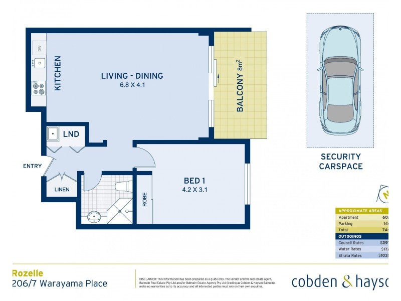 206/7 Warayama Place, Rozelle NSW 2039 Floorplan
