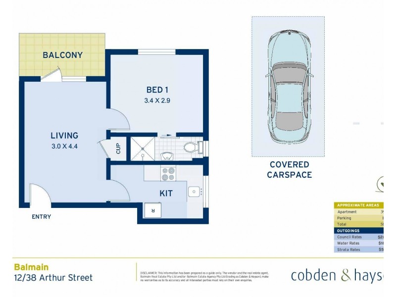 12/38 Arthur Street, Balmain NSW 2041 Floorplan