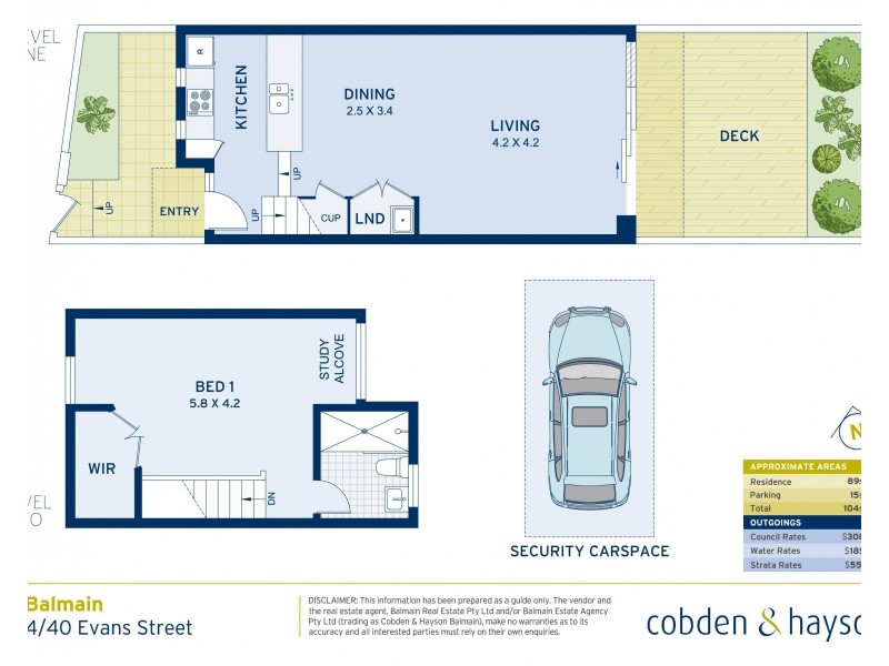 4/40 Evans Street, Balmain NSW 2041 Floorplan