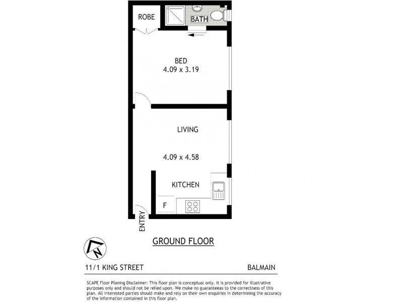11/1 King Street, Balmain NSW 2041 Floorplan
