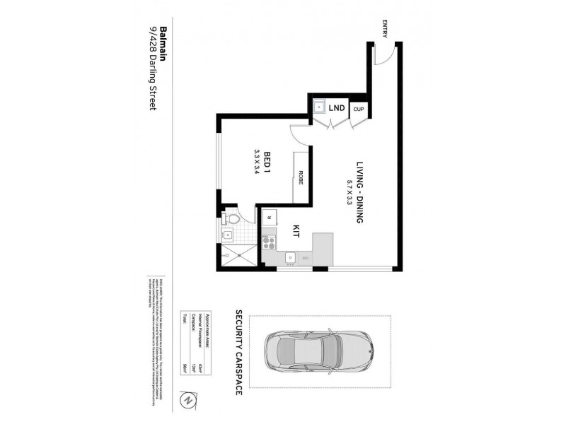 9/428 Darling Street, Balmain NSW 2041 Floorplan