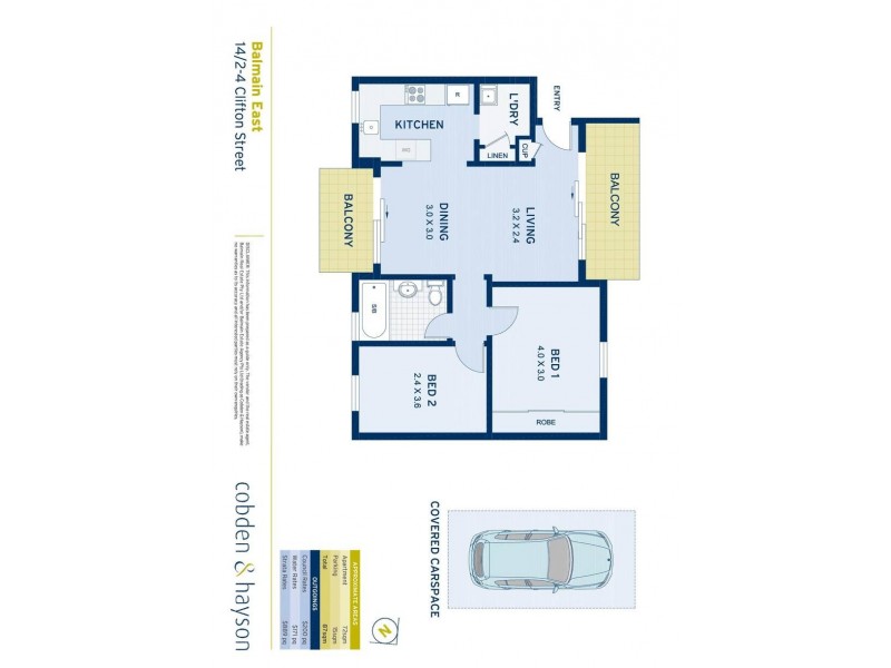 14/2-4 Clifton Street, Balmain East NSW 2041 Floorplan