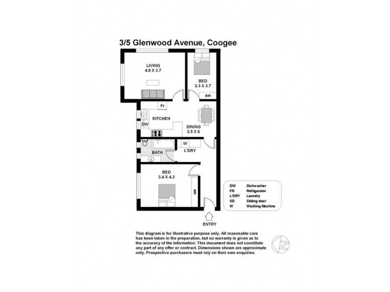 3/5 Glenwood Avenue, Coogee NSW 2034 Floorplan