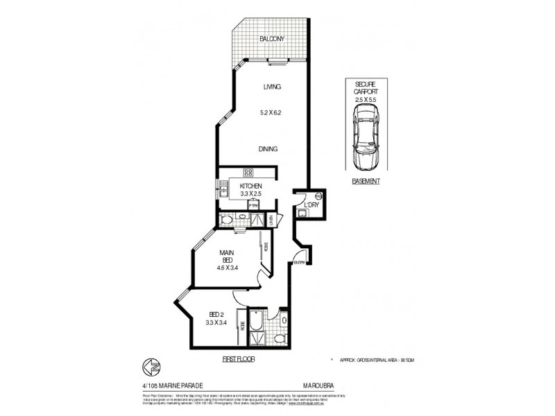 4/108 Marine Parade, Maroubra NSW 2035 Floorplan