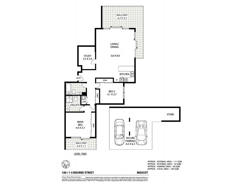 100/1-5 Bourke Street, Mascot NSW 2020 Floorplan