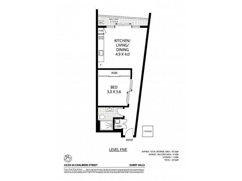 53/30-34 Chalmers Street, Surry Hills NSW 2010 Floorplan