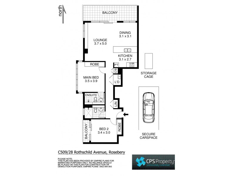 C509/28 Rothschild Avenue, Rosebery NSW 2018 Floorplan