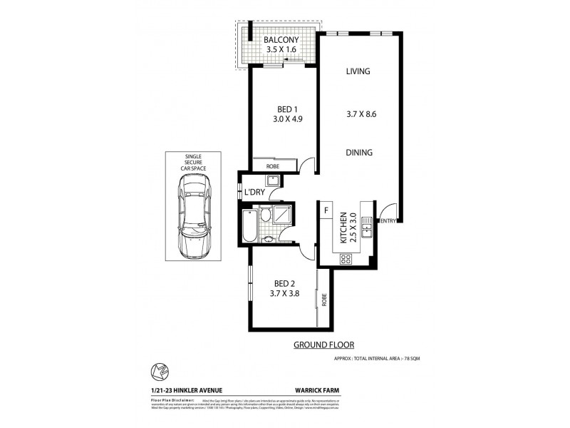 1/21-23 Hinkler Avenue, Warwick Farm NSW 2170 Floorplan