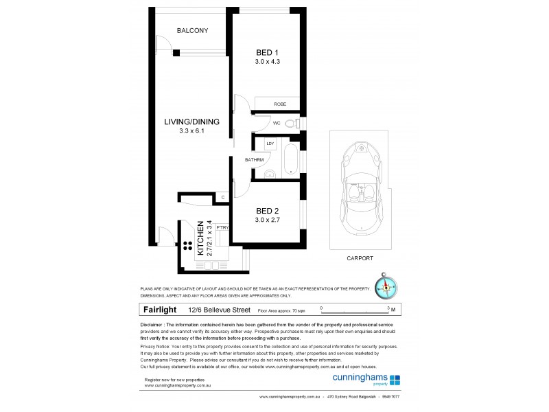 2/6 Bellevue Street, Fairlight NSW 2094 Floorplan