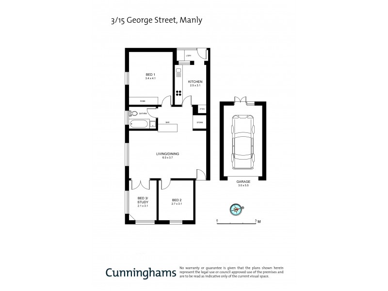 3/15 George Street, Manly NSW 2095 Floorplan