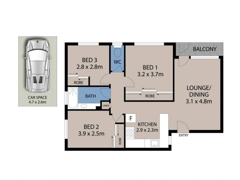 2/1 Hawkesbury Avenue, Dee Why NSW 2099 Floorplan