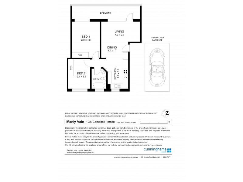 12/6 Campbell Parade, Manly Vale NSW 2093 Floorplan