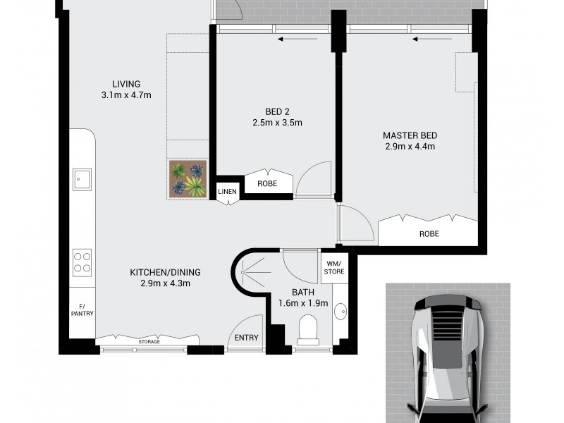 32/30 Moore Road, Freshwater NSW 2096 Floorplan