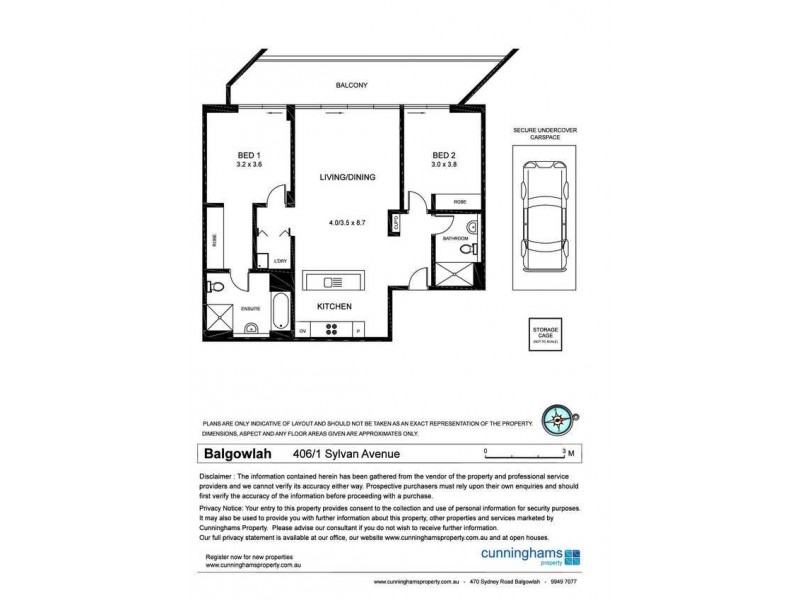 406/1 Sylvan Avenue, Balgowlah NSW 2093 Floorplan
