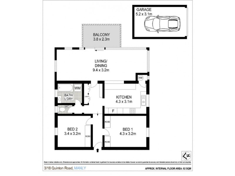 3/18 Quinton Road, Manly NSW 2095 Floorplan