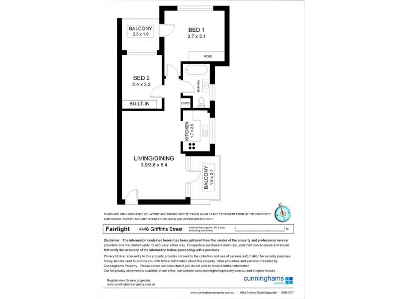 4/46 Griffiths Street, Fairlight NSW 2094 Floorplan