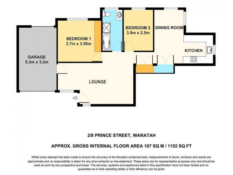 2/8 Prince Street, Waratah NSW 2298 Floorplan