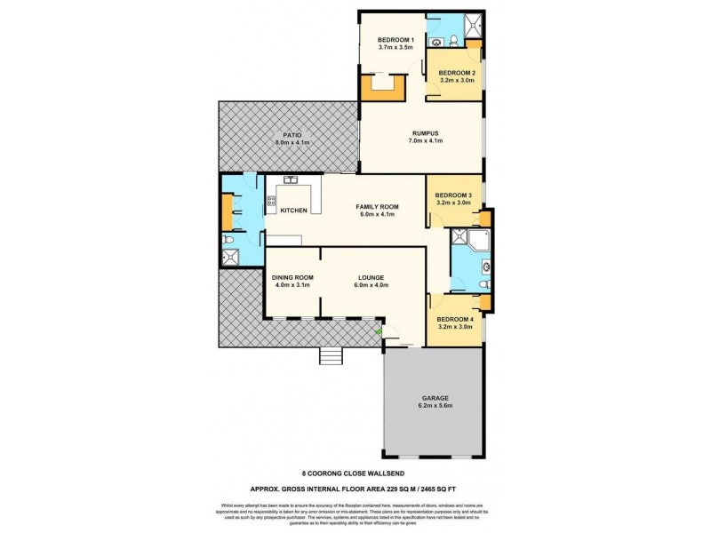 8 Coorong Close, Wallsend NSW 2287 Floorplan