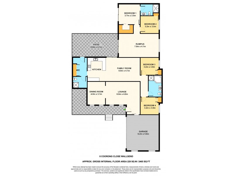 8 Coorong Close, Wallsend NSW 2287 Floorplan