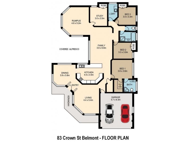 83 Crown Street, Belmont NSW 2280 Floorplan