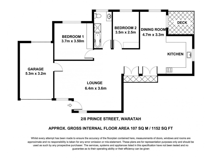 2/8 Prince Street, Waratah NSW 2298 Floorplan