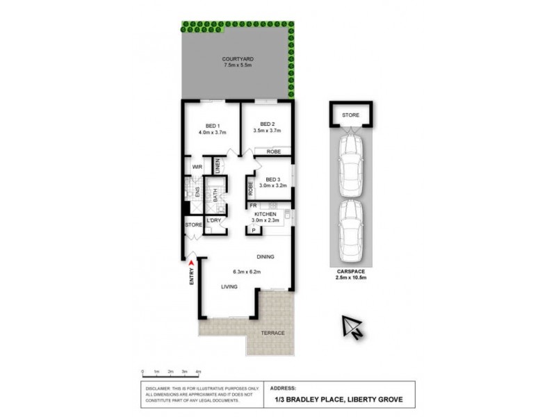 1/3 Bradley Place, Liberty Grove NSW 2138 Floorplan