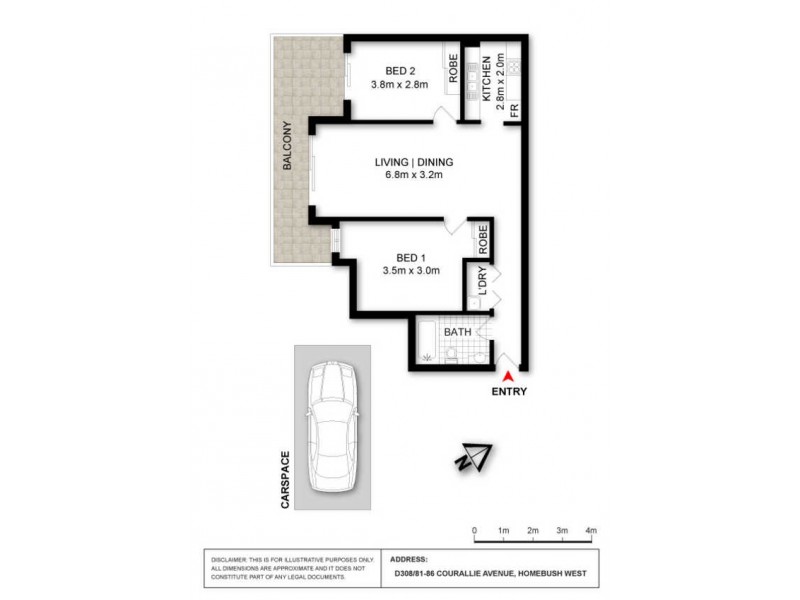 D308/81-86 Courallie Avenue, Homebush West NSW 2140 Floorplan