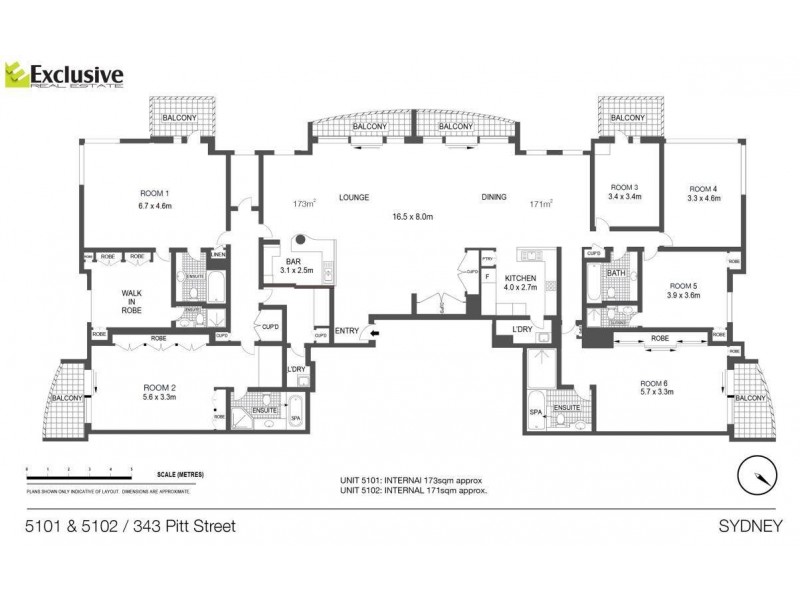 5101& 5102/343 Pitt Street, Sydney NSW 2000 Floorplan