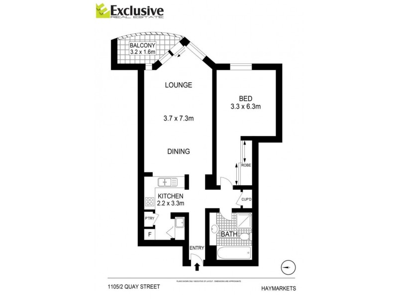 1105/2 Quay Street, Haymarket NSW 2000 Floorplan