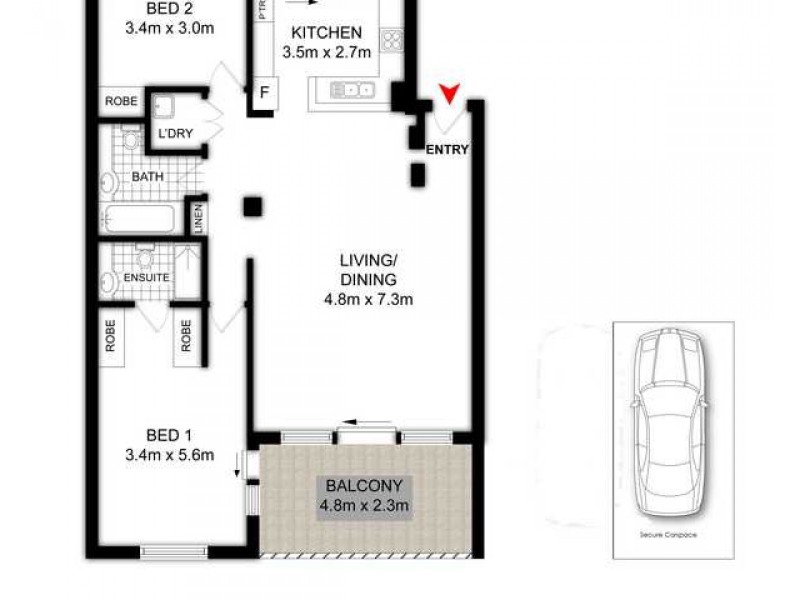 306/4 The Piazza, Wentworth Point NSW 2127 Floorplan