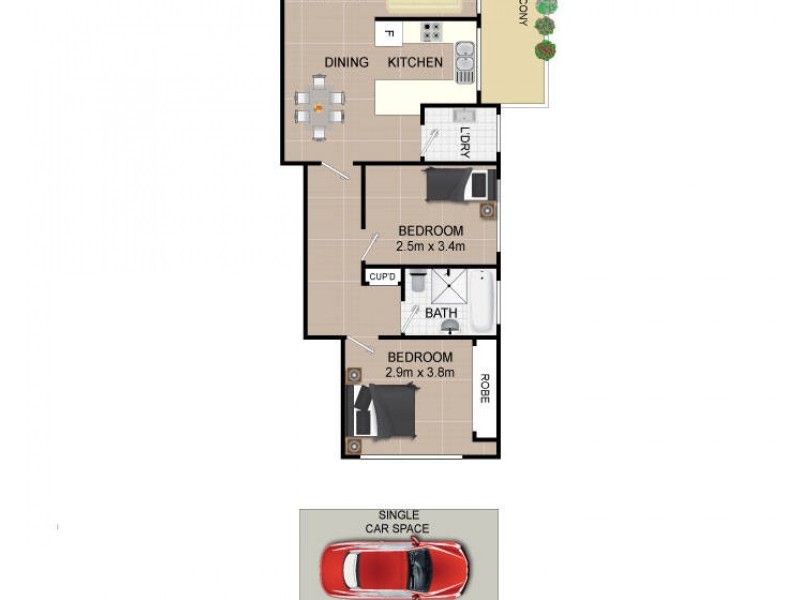 19/15 Alice Street, Wiley Park NSW 2195 Floorplan