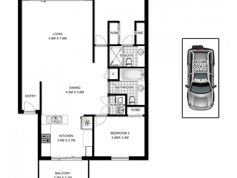 306/4 The Piazza, Wentworth Point NSW 2127 Floorplan