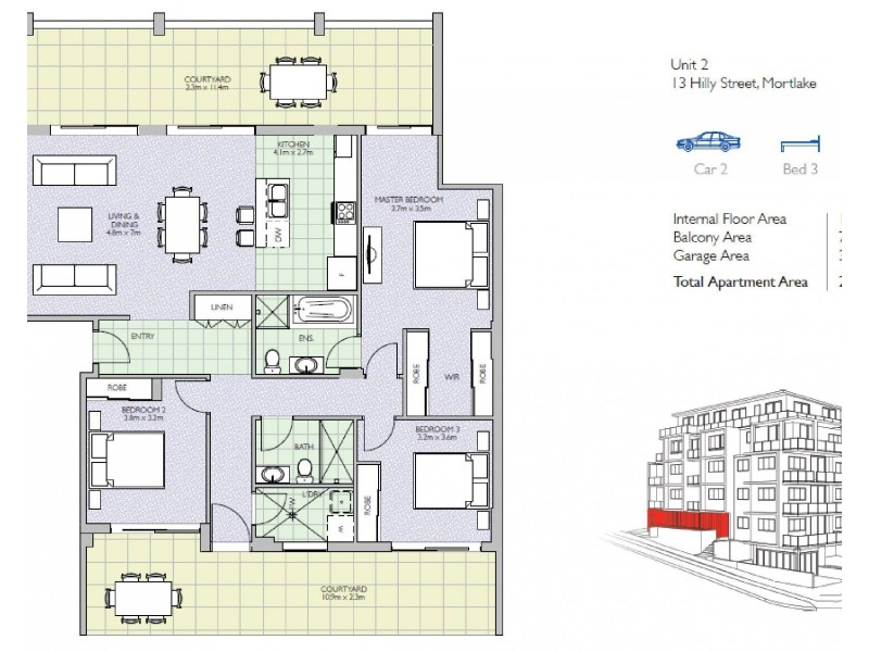 2/13 Hilly Street, Mortlake NSW 2137 Floorplan
