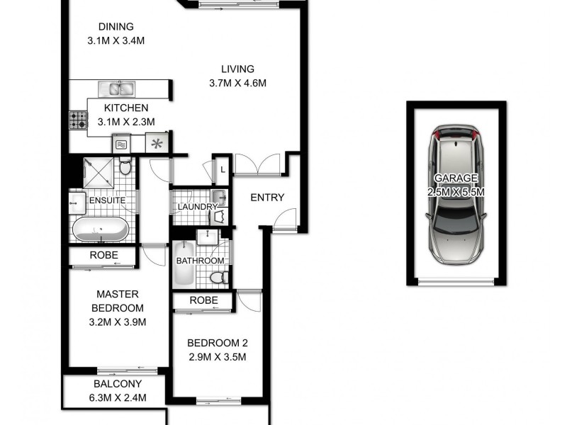 123/23 George Street, North Strathfield NSW 2137 Floorplan