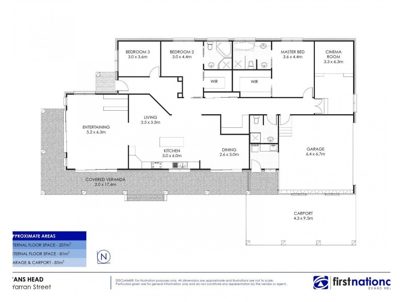 3 Yarran Street, Evans Head NSW 2473 Floorplan