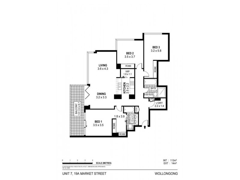 7/19a Market Street, Wollongong NSW 2500 Floorplan