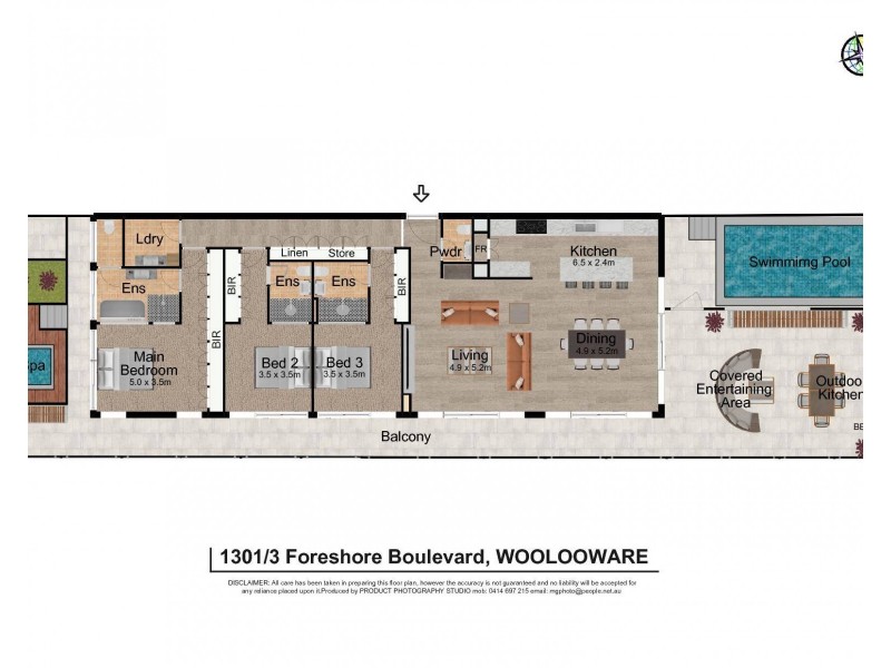 1301/3 Foreshore Boulevard, Woolooware NSW 2230 Floorplan