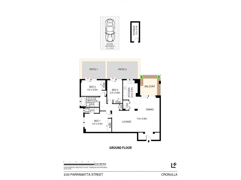 2/24 Parramatta Street, Cronulla NSW 2230 Floorplan