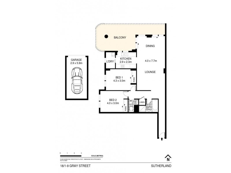 18/1-9 Gray Street, Sutherland NSW 2232 Floorplan