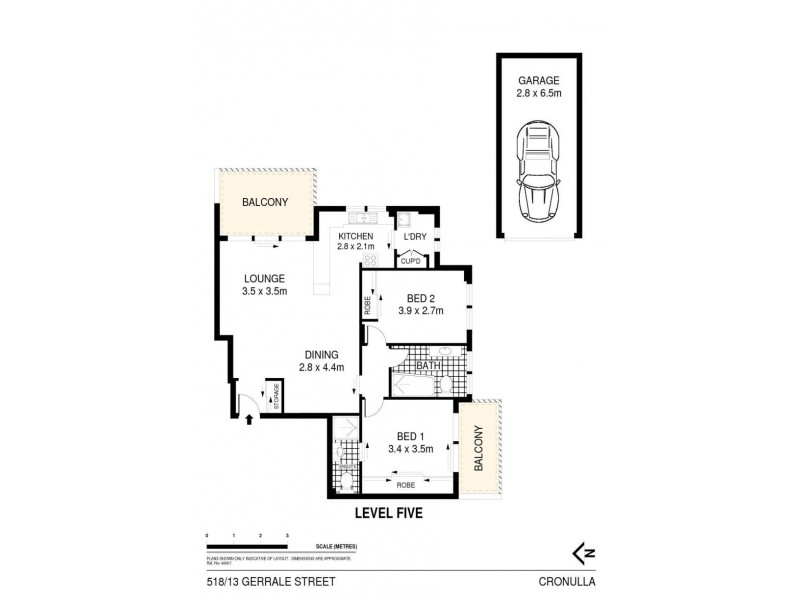 518/13-15 Gerrale Street, Cronulla NSW 2230 Floorplan
