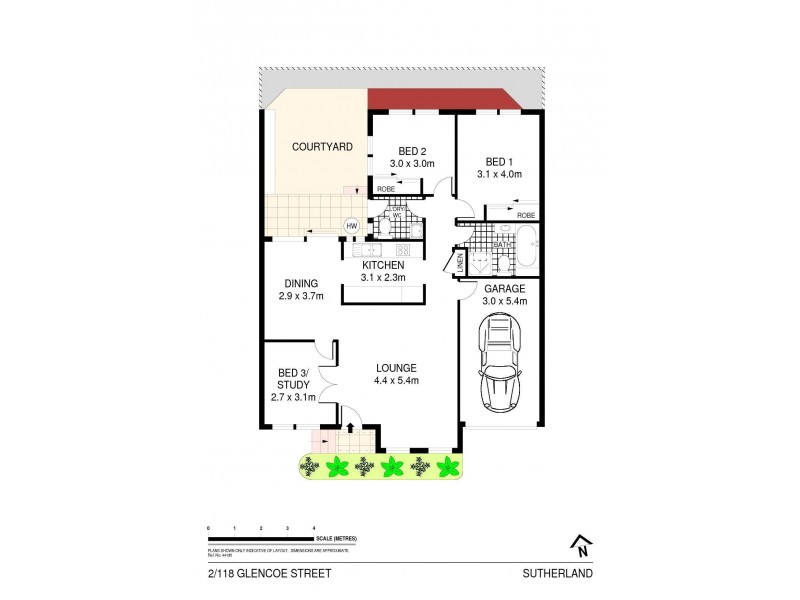 2/118 Glencoe Street, Sutherland NSW 2232 Floorplan