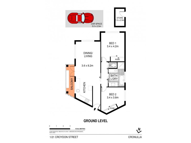 1/21-23 Croydon Street, Cronulla NSW 2230 Floorplan