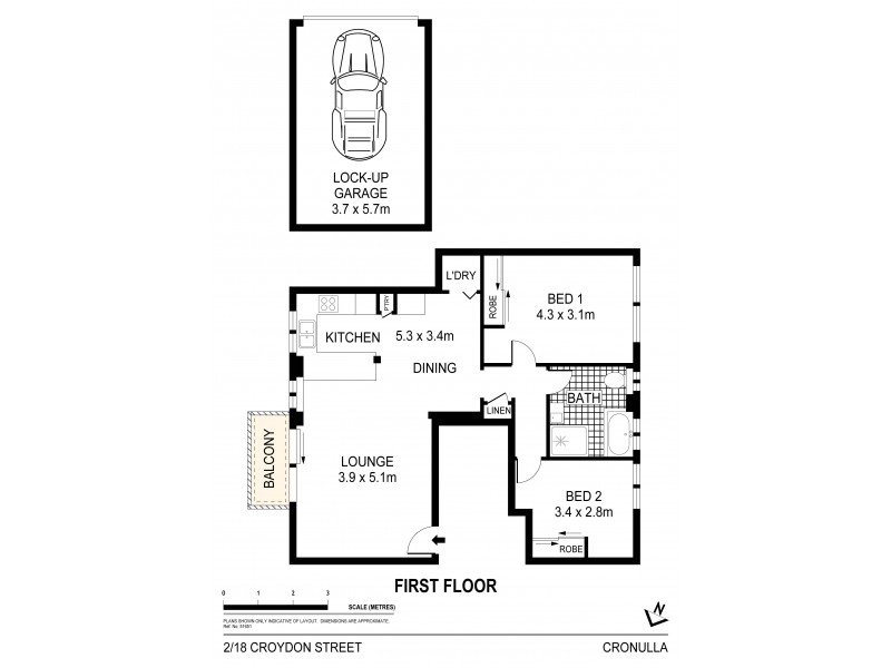 2/18 Croydon Street, Cronulla NSW 2230 Floorplan