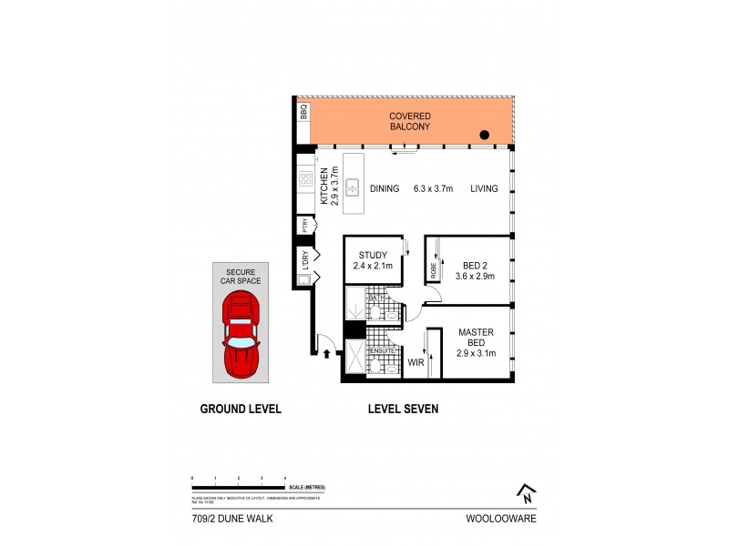 709/2 Dune Walk, Woolooware NSW 2230 Floorplan