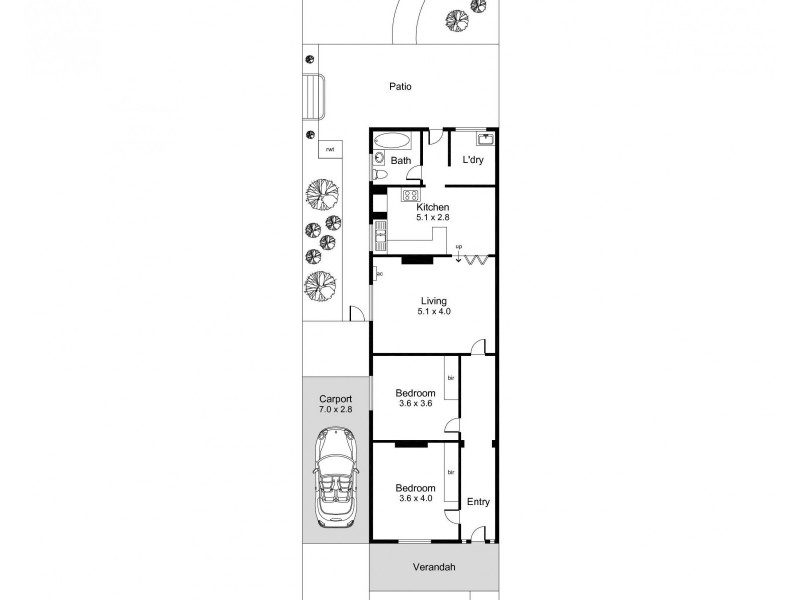 2/35 Second Street, Brompton SA 5007 Floorplan