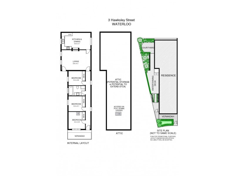 3 Hawksley Street, Waterloo NSW 2017 Floorplan