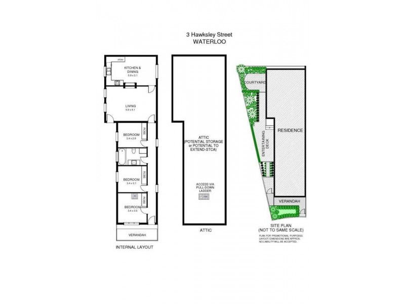 3 Hawksley Street, Waterloo NSW 2017 Floorplan