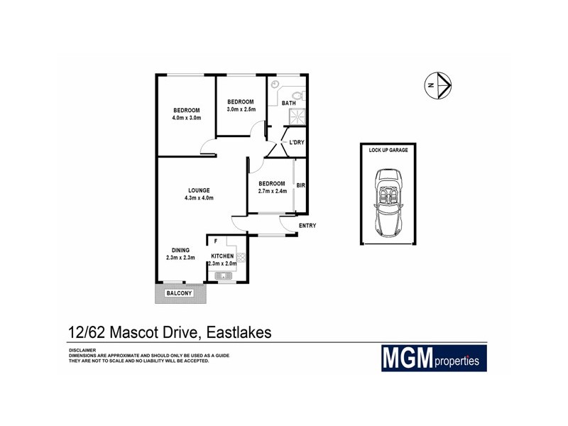 12/62 Mascot Drive, Eastlakes NSW 2018 Floorplan