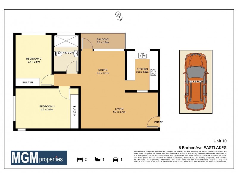 10/6 Barber Avenue, Eastlakes NSW 2018 Floorplan